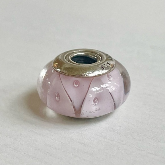 Pandora Retired Pink Looking Glass Murano Charm - Picture 4 of 7